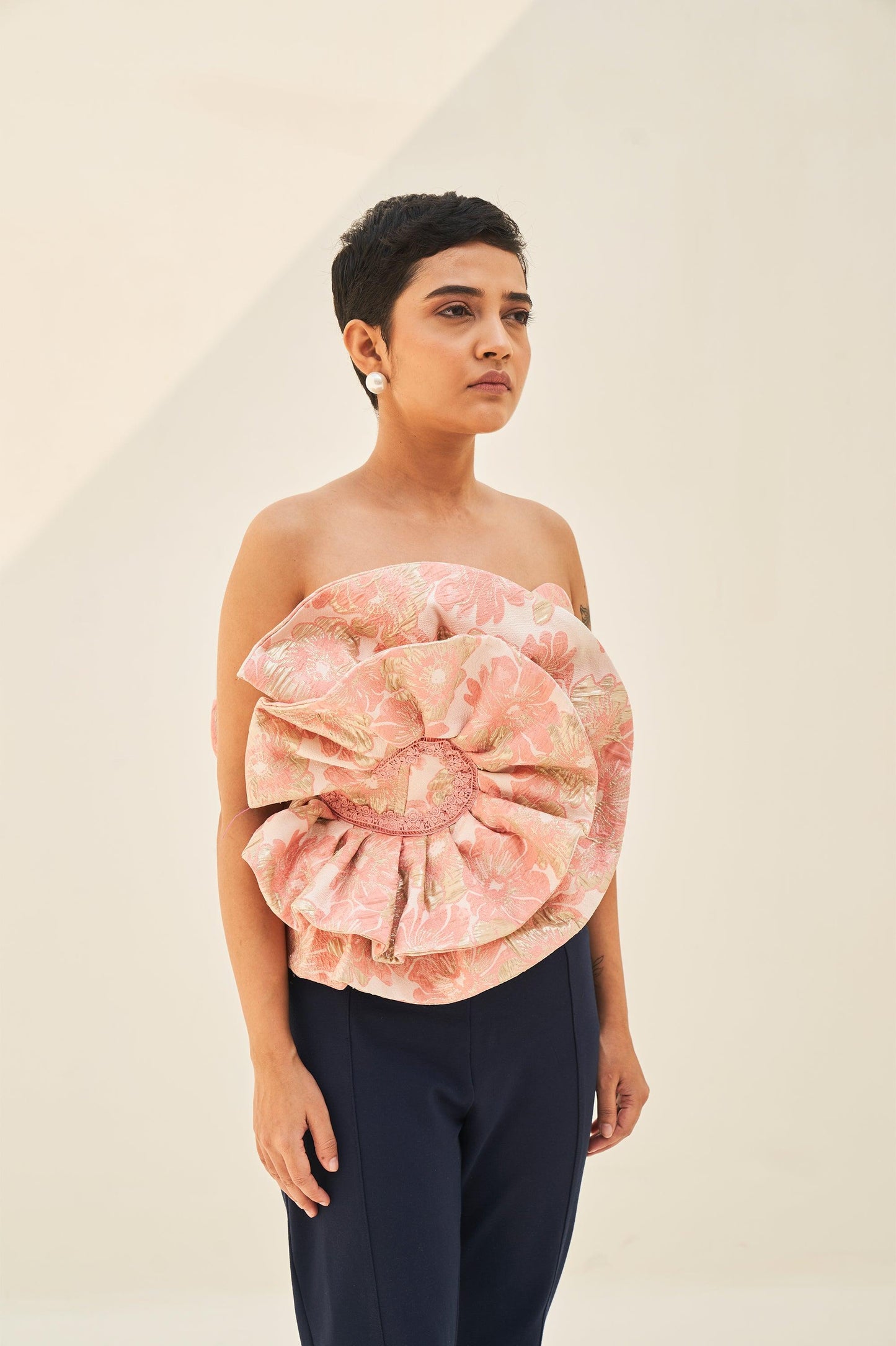 Camellia Jaquard Corset Top petiteish