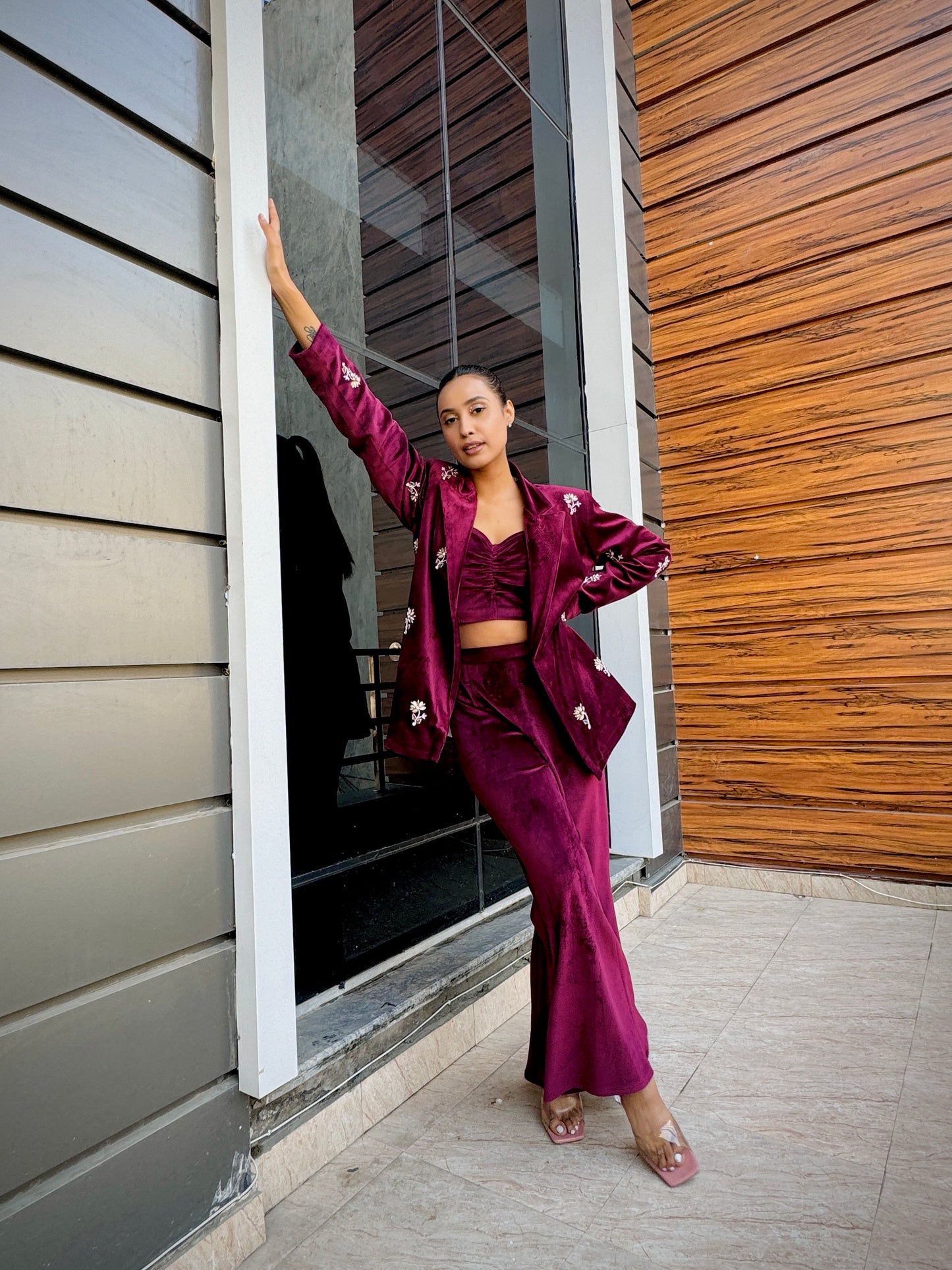 Velvet Blazer Set petiteish