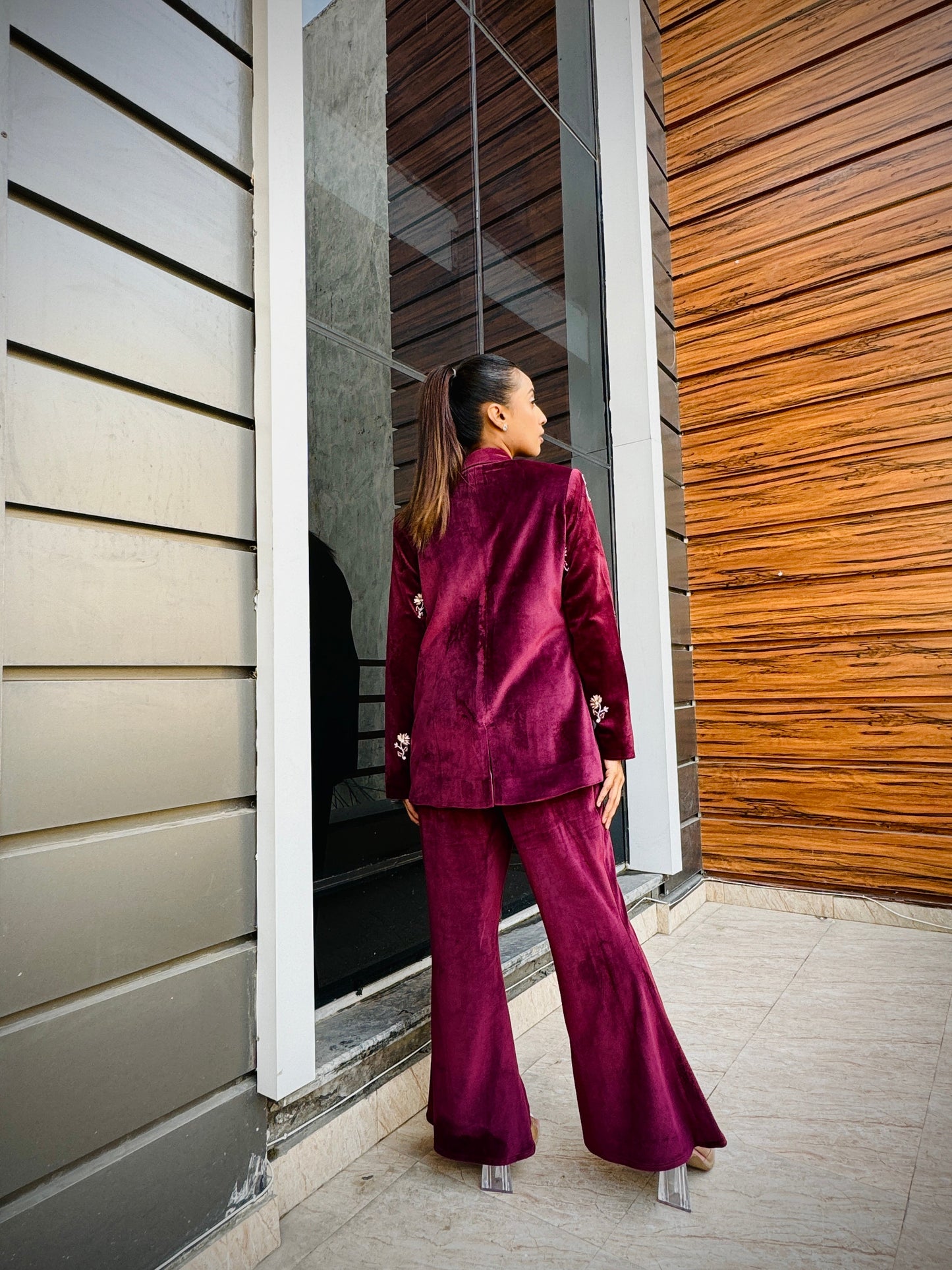 Velvet Blazer Set petiteish